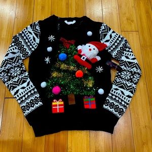 Woman’s ugly Christmas sweater